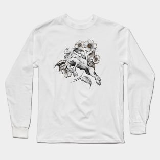 rabbit and flovers Long Sleeve T-Shirt